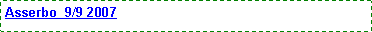 Text Box: Asserbo  9/9 2007